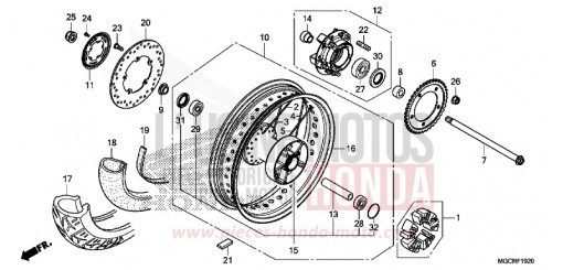 HINTERRAD (CB1100CA/CAD) CB1100CAJ de 2018